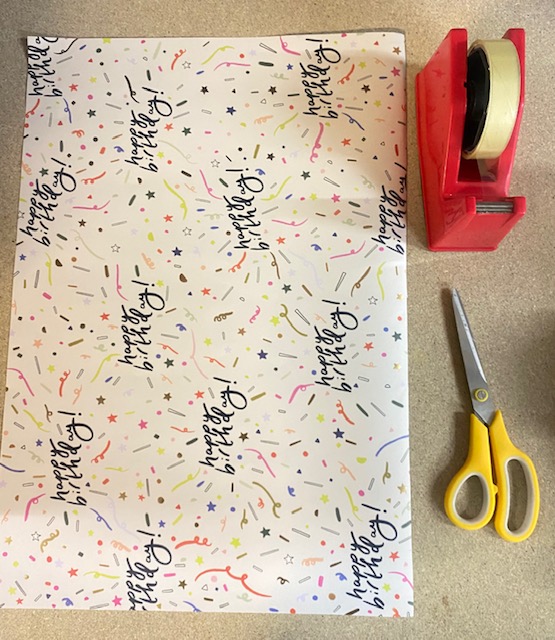 Gift Wrapping Resources - Tape - Wrapping Paper - Scissors 